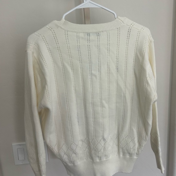 Simple Retro Floral Embroidered Handmade Cardigan Cottagecore Grandmacore - Picture 6 of 8